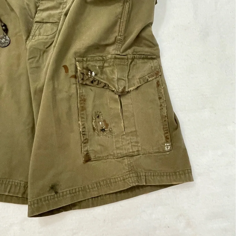 NWT Zahi Hawass Repaired Explorers Cargo Shorts Khaki Egyptian Archeology Sz 34